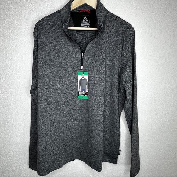 Gerry Long Sleeve 1/4 zip‎ Gray Striped pullover NWT L - Picture 2 of 8